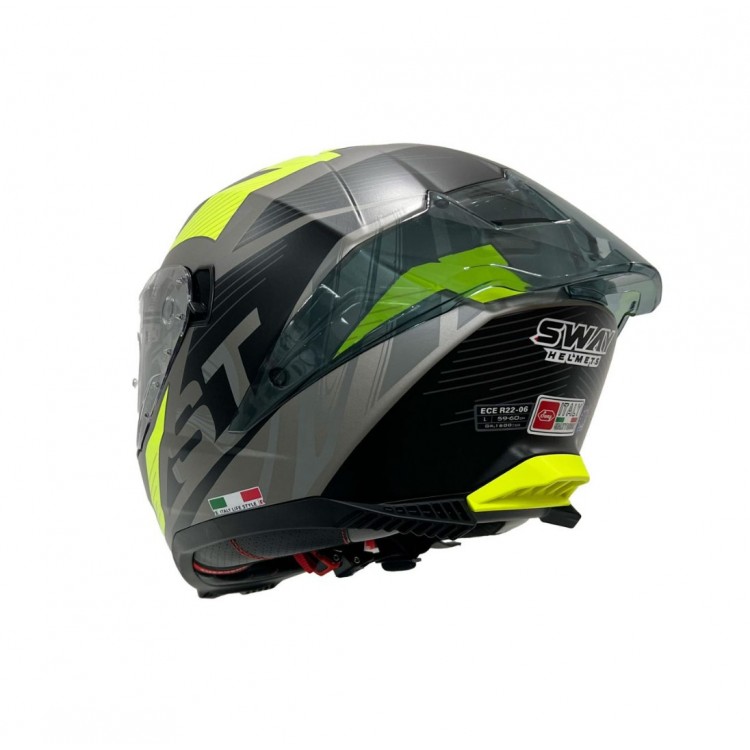 SWAY SW 865 ST Titanium Yellow Kask Full Face