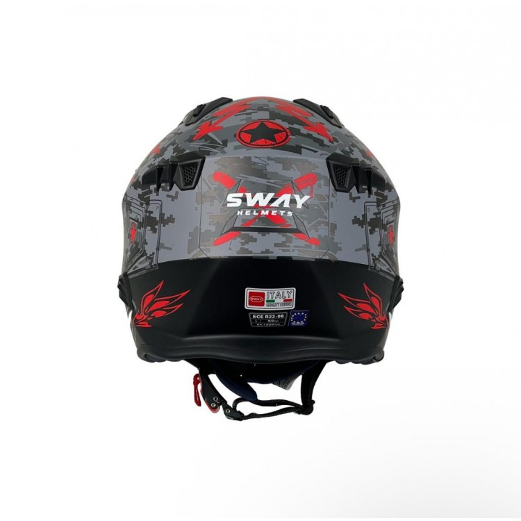 SWAY SW X2 TOKYO TROOPER Black Red Moduler Kask